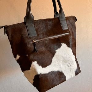 Cowhide leather handbag